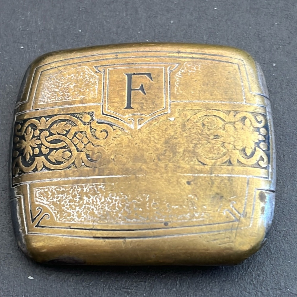 150 Vintage Deco Hickok Belt Buckle Bronze Plate Hickok Belt Buckle "F”